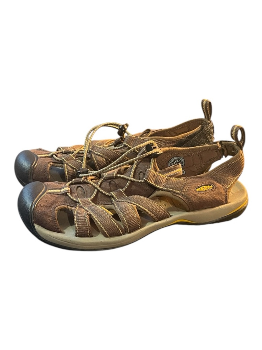KEEN Kanyon Brown Hiking Sandals Closed Toe Bungee Lacing EU 40.5 Unisex